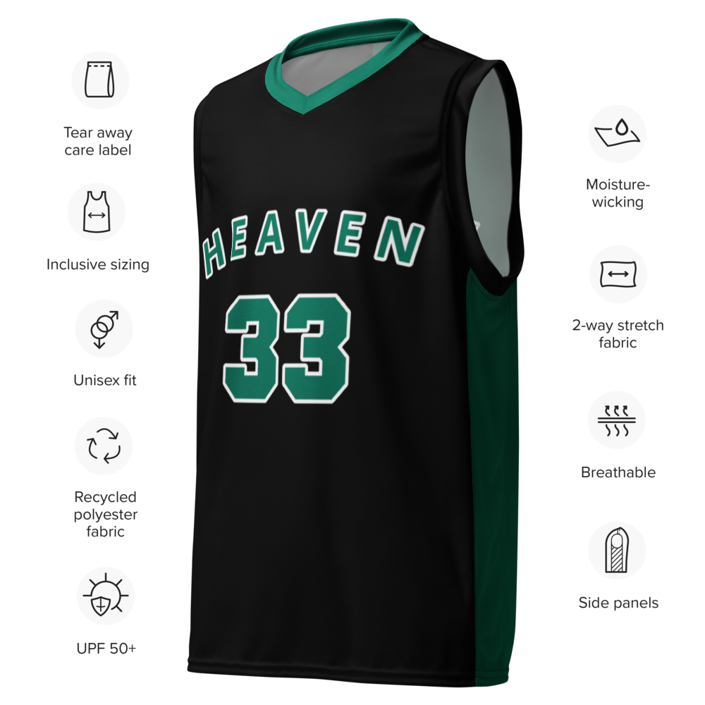 Maillot "Heaven 33" noir & vert - unisexe et recyclé