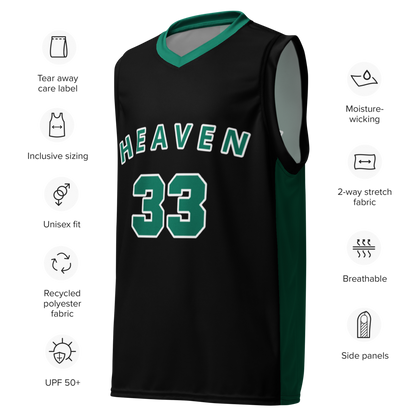 Maillot "Heaven 33" noir & vert - unisexe et recyclé